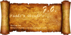 Fedák Olivér névjegykártya