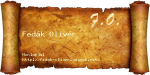 Fedák Olivér névjegykártya
